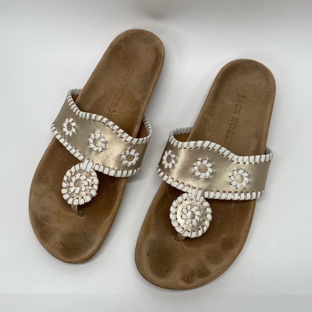 Jack Rogers Comfort Leather Thong Sandals